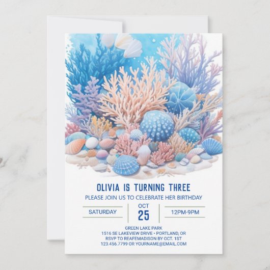 Feestuitnodiging voor Jongens onder de Zeebash Ver Kaart (Voorkant)