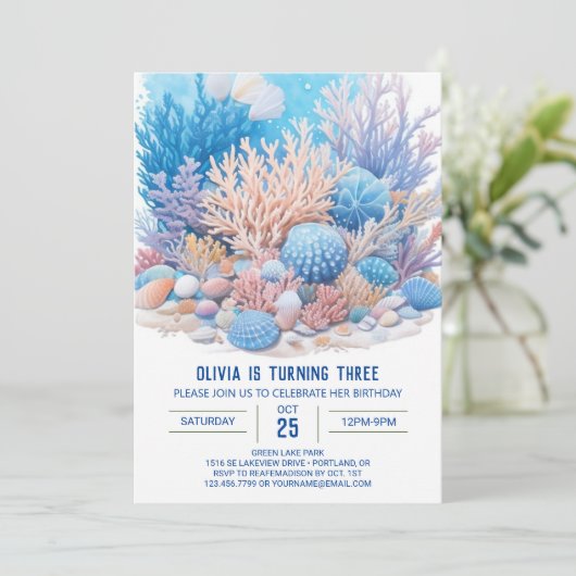 Feestuitnodiging voor Jongens onder de Zeebash Ver Kaart (Staand voorkant)