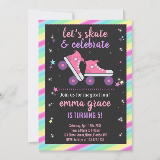  feestuitnodiging voor meisjes kaart (Voorkant)