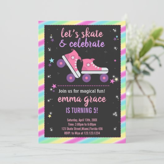 feestuitnodiging voor meisjes kaart (Staand voorkant)