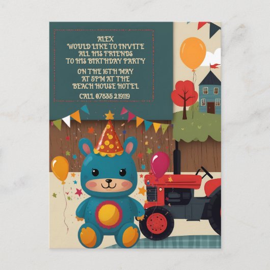 Feestuitnodigingen Briefkaart (Voorkant)