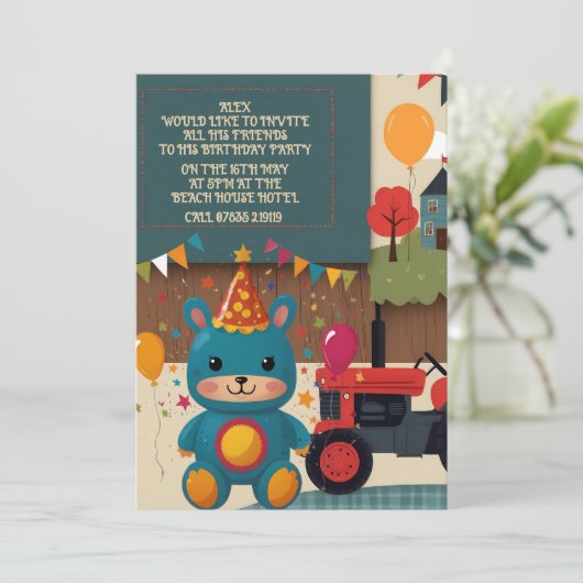 Feestuitnodigingen Kaart (Staand voorkant)