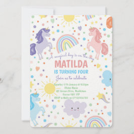 Feestuitnodigingen voor Mooie Eenhoorns Kaart