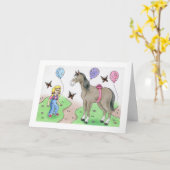 Feestvarken met Paard Kaart (Gele Bloem)