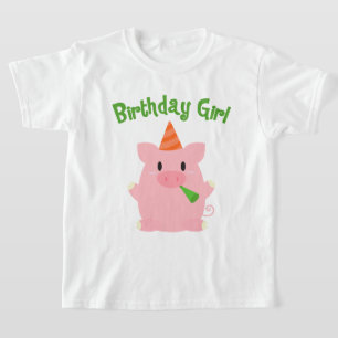 feestvarken verjaardag meisje t-shirt