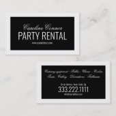 Feestverhuur servies Decor Zwart Wit Bordered Visitekaartje (Voorkant / Achterkant)
