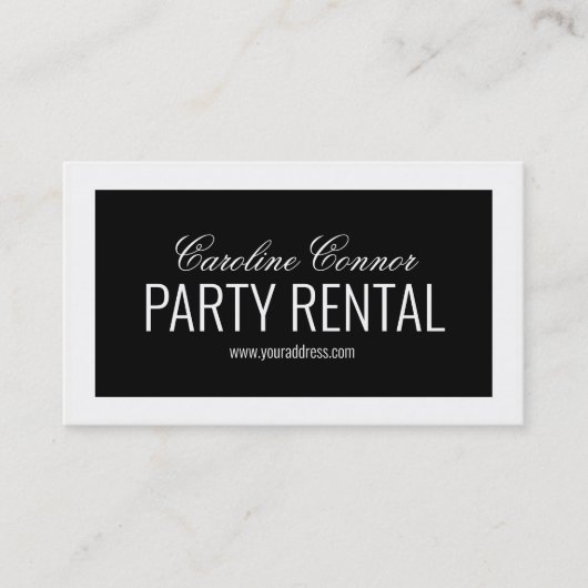 Feestverhuur servies Decor Zwart Wit Bordered Visitekaartje (Voorkant)
