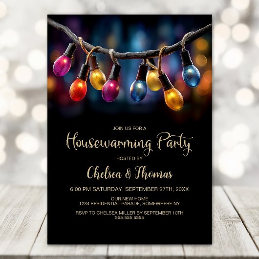 Feestverlichting Housewarming Party Kaart