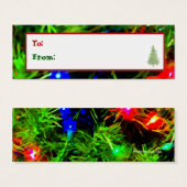 'Feestverlichting' Kerstcadeautag Mini Visitekaartjes (Voorkant /achterkant)