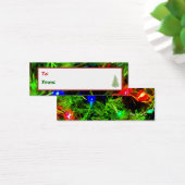 'Feestverlichting' Kerstcadeautag Mini Visitekaartjes (Bureau)
