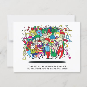 Feestvierders illustratie briefkaart