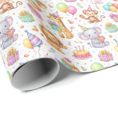 Feestvierend dier Parade – Waterverf Verjaardagson Cadeaupapier (Rol Hoek)