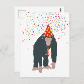 Feestvierende Apen Chimpansee Dieren Hebben een Fe Briefkaart (Voorkant / Achterkant)