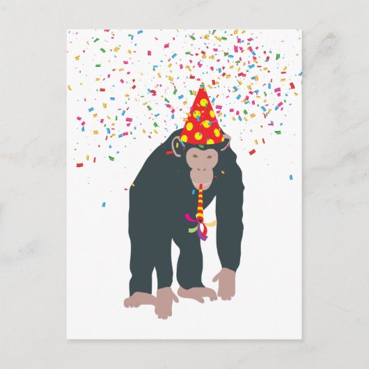 Feestvierende Apen Chimpansee Dieren Hebben een Fe Briefkaart (Voorkant)