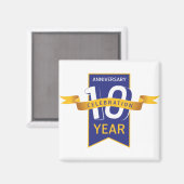 Feestviering 10-jarig jubileum magneet (Voorkant / Achterkant)