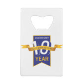 Feestviering 10-jarig jubileumjaar creditkaart flessenopener (Achterkant)