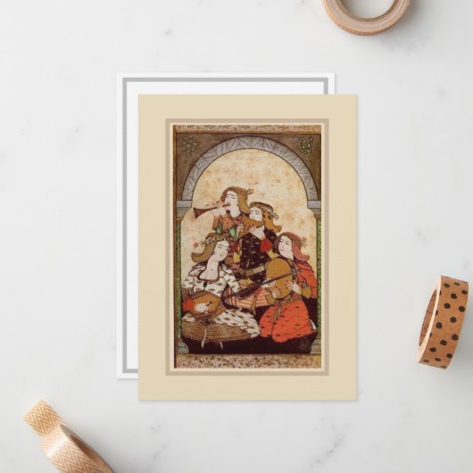 Feestviering Flat Note Kaart Notitiekaartje (Voorkant / Achterkant in situ)