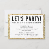 FEESTVIERING INFO eenvoudige moderne gouden glitte Kaart (Voorkant)