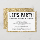 FEESTVIERING INFO eenvoudige moderne gouden glitte Kaart (Voorkant / Achterkant)