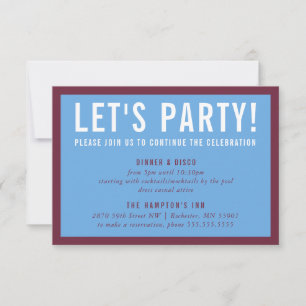 FEESTVIERING INFO modern minimal maroon blauw Kaart