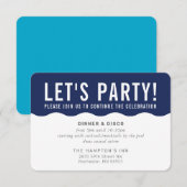 FEESTVIERING INFO moderne strakke golf navyblauw Kaart (Voorkant / Achterkant)