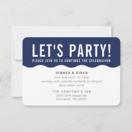 FEESTVIERING INFO moderne strakke golf navyblauw Kaart