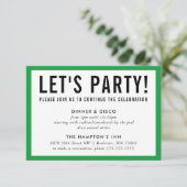 FEESTVIERING INFO moderne strakke Kelly groen Kaart (Staand voorkant)