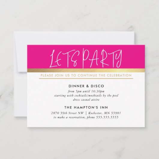 FEESTVIERING INFO ultra trendy roze goud Kaart (Voorkant)