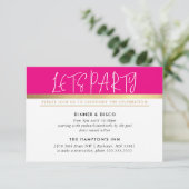 FEESTVIERING INFO ultra trendy roze goud Kaart (Staand voorkant)