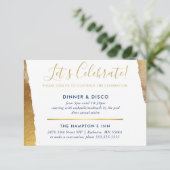 FEESTVIERING INSERT modern luxe verguld goud Kaart (Staand voorkant)