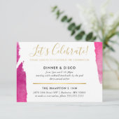 FEESTVIERING INSERT moderne luxe verguld roze Kaart (Staand voorkant)