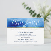 FEESTVIERING KAART goud smart blue waterverf (Staand voorkant)