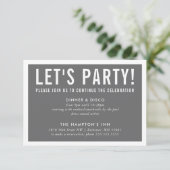 FEESTVIERING KAART modern blokje minimal grey (Staand voorkant)