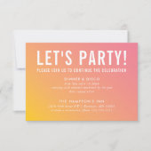 FEESTVIERING KAART modern roze geel gradiënt (Voorkant)