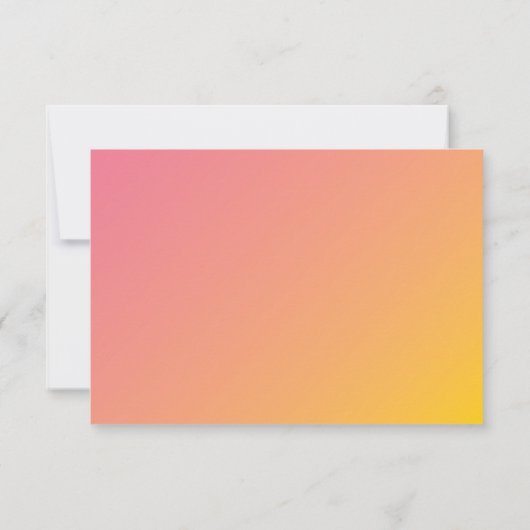 FEESTVIERING KAART modern roze geel gradiënt (Achterkant)