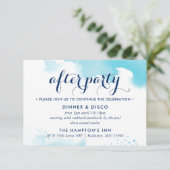 FEESTVIERING KAART moderne aqua blauw waterverf (Staand voorkant)