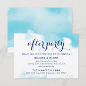 FEESTVIERING KAART moderne aqua blauw waterverf (Voorkant / Achterkant)