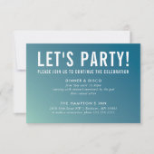 FEESTVIERING KAART moderne blauw mint gradiënt (Voorkant)