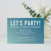 FEESTVIERING KAART moderne blauw mint gradiënt (Staand voorkant)