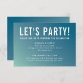 FEESTVIERING KAART moderne blauw mint gradiënt (Voorkant / Achterkant)