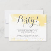 FEESTVIERING KAART moderne gele waterverf (Voorkant)