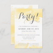 FEESTVIERING KAART moderne gele waterverf (Voorkant / Achterkant)