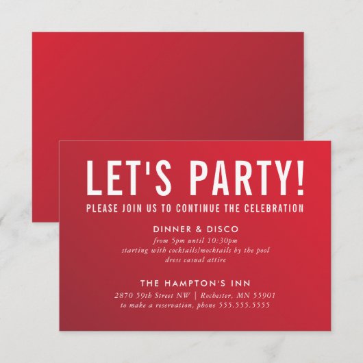 FEESTVIERING KAART moderne rode bordeaux ombre (Voorkant / Achterkant)