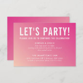 FEESTVIERING KAART moderne roze gradiënt (Voorkant / Achterkant)