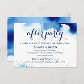 FEESTVIERING KAART smart navy blauw waterverf (Voorkant / Achterkant)