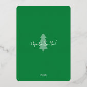 Feestviering Kerst Geel Groen Folie Uitnodiging (Achterkant)