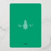 Feestviering Kerstgroen Folie Uitnodiging (Achterkant)