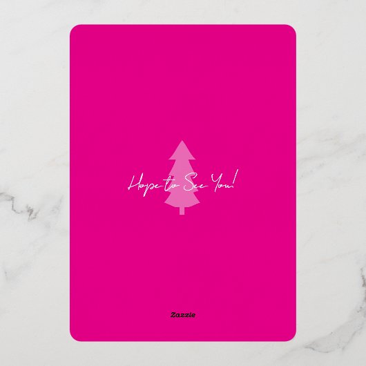 Feestviering Kerstrood Folie Uitnodiging (Achterkant)