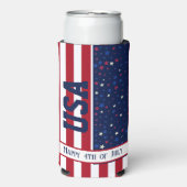 Feestviering Patriottische USA Happy 4th van juli Seltzer Blikjeskoeler (Seltzer Voorkant)