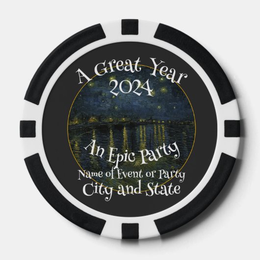 Feestviering Vakantie Diner Festival 2024 Poker Chips (Voorkant)